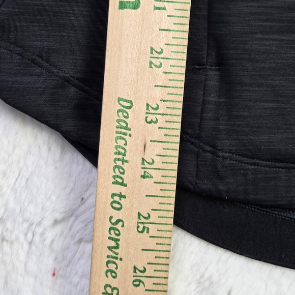 Athleta Black‎ Heathered Hoodie Thumbholes Zipper Pocket Athletic Top XS - Picture 10 of 13